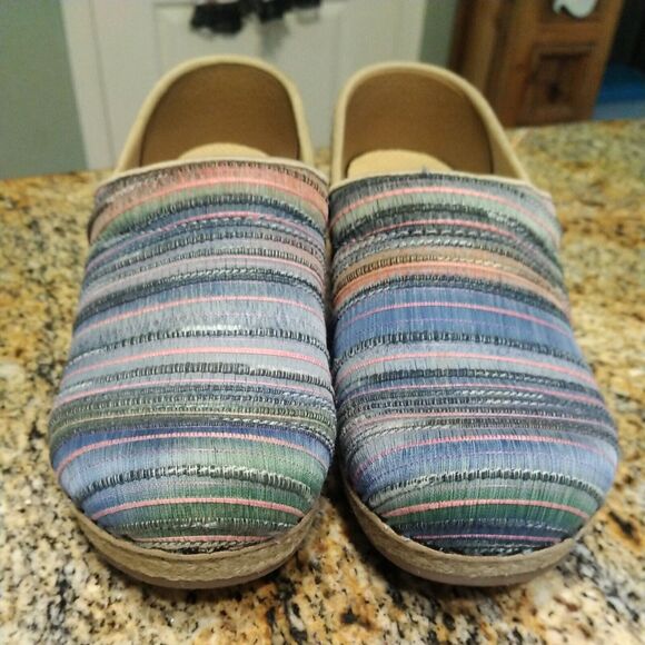 Dansko Pro Clog Womens Jute Rainbow Stripe Artisan Weave EU 37 US 6.5 - Picture 10 of 12
